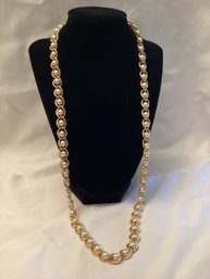 Napier Gold Tone & Faux Pearl Necklace