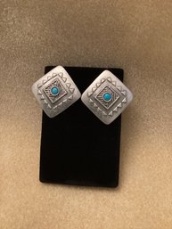 Southwest Motif Silver Tone Earrings