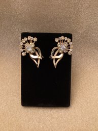 Vintage Multi Shade Rhinestone Sarah Coventry Clip Earrings