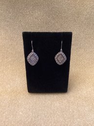 925 Nevada Silver Drop Earrings With Stone Chips