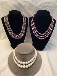 Vintage Multi Strand Necklaces Incl Japan