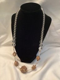 Vintage Lucite? & Geometric Bead Necklace