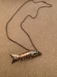 Vintage Articulated Fish Necklace