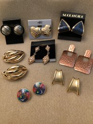 Eight Pair Vintage Earrings Incl. NOS