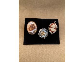 Vintage Cameo Style Brooches