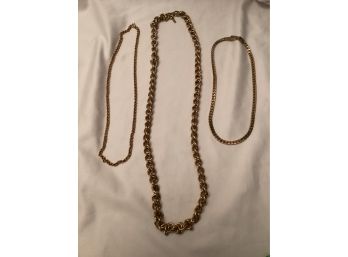 Thick Gold Tone Chains Incl. Monet