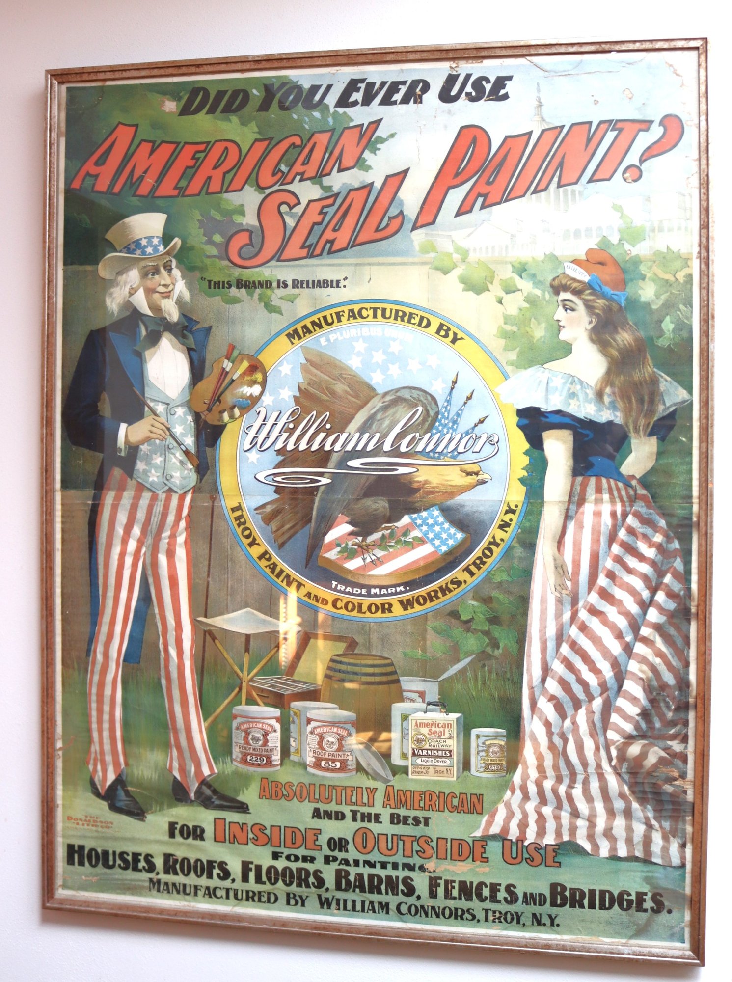 Antique American Seal Paint Advertising Poster Manufactured By Troy ...
