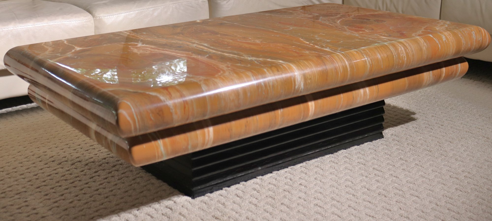 Vintage MCM Postmodern Lacquered Formica Marble Style Coffee Table ...