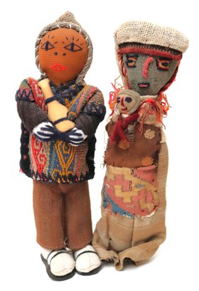 Collection Of Handmade South American Travel Dolls Approximately 10' Tall.