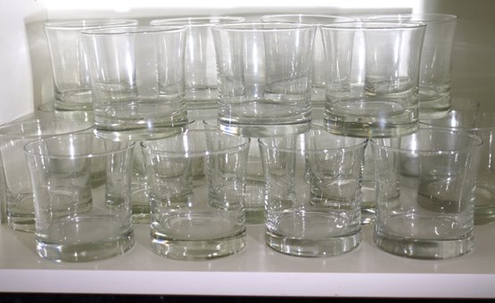 Large Group Of Vintage Juice Glasses Includes 21 Total.