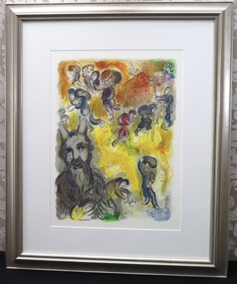 Original Marc Chagall Lithograph From The Exodus Suite, In Colors By Leon Amiel, Publisher.