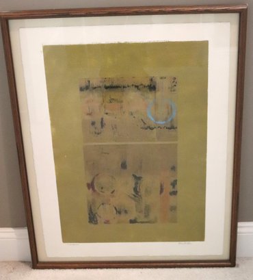 Contemporary Monoprint, Signed By The Artist In Modern Narrow Oak Frame.