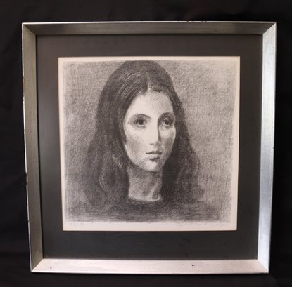 Framed Portrait Lithograph Signed By Listed Artist Raphael Soyer 63/150