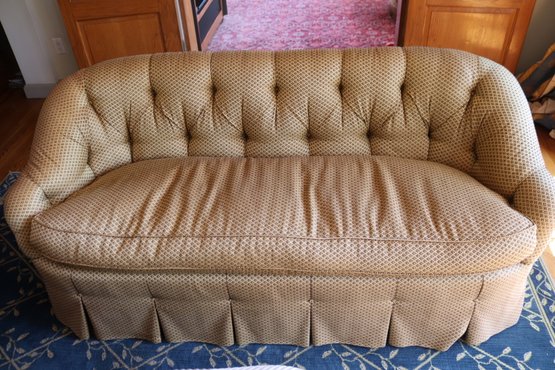 Custom Gold Toned Tufted Sofa