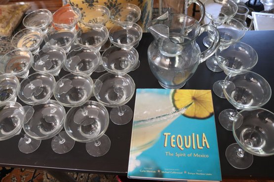 Tequila The Spirit Of Mexico By Enrique Martinez Limon, Include Assorted Margarita Glasses - 2 Glass Pitchers