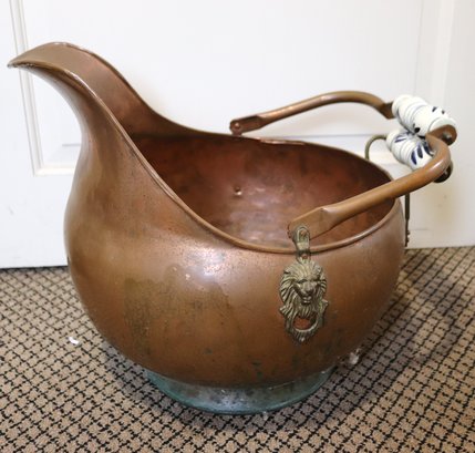Large Copper Basket With Handle