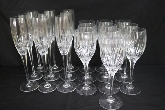 Lot Of Mikasa Arctic Lights Champagne And Red Wine Glasses.