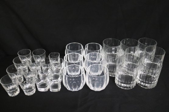 Lot Of Assorted Glassware, With Ribbed Design.