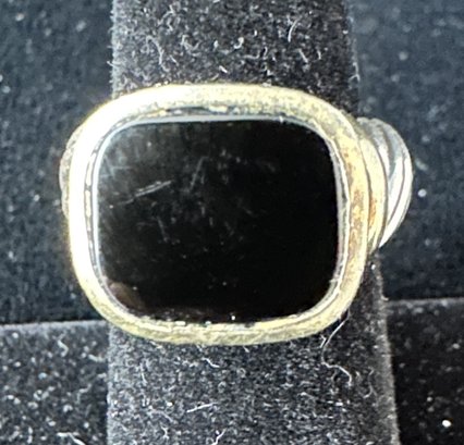 David Yurman 14k/.925 Onyx Ring Size 6.5