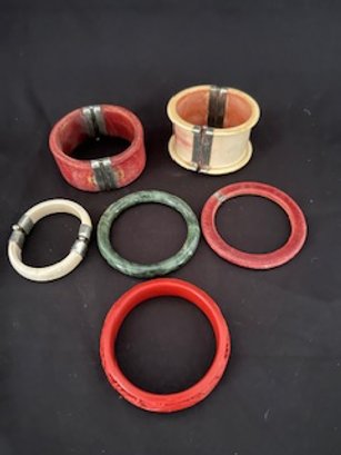 Fashionable Cuff Bracelets Including Red Cinnabar Style