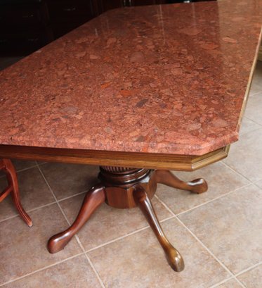Custom Double Pedestal Dining Table With A Heavy Granite Stone Top