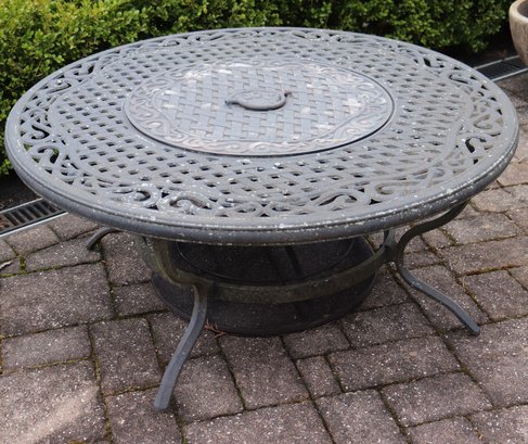 Round 48 Inch Wrought Aluminum Fire Pit Table, Great For Entertaining!