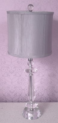 Cute Little Contemporary Glass/crystal Style Table Lamp With Silk Shade