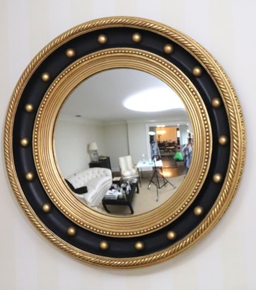 Decorative Black And Gold Finished Federal Style Wall Mirror
