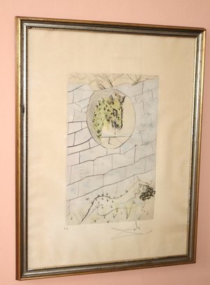 Attributed To Salvador Dali Artist Proof Etching My Beloved Is Like A Rose Pencil Signed