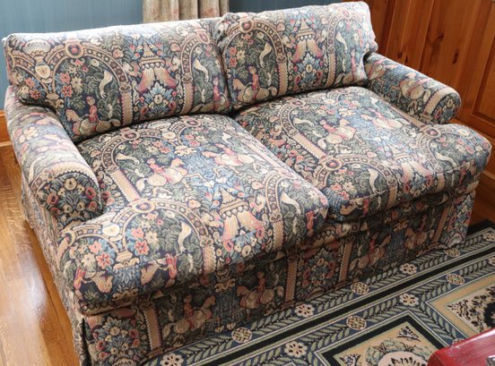 Cozy And Comfortable Loveseat With Custom Tapestry Style Fabric