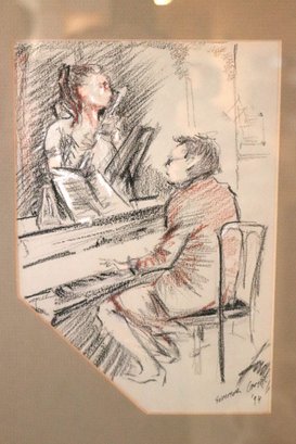 Pastel Drawing Of Piano Player And Singer Title Of Summer, Camp 1994