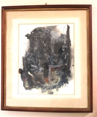 Mixed Media On Paper Painting Signed/Attributed To Frank Russell, 1953 Book By The Window