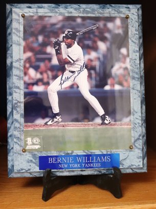 Bernie Williams New York Yankees Autographed Photo File Plaque With COA From The Sportscard Shoppe At Bookmarx