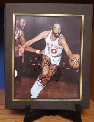 Walt Frazier NY Knick Autographed 8x10 Print Of A Photo In Folder From Dannys Wide World Of Sports