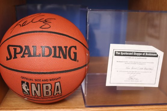 Kobe Bryant Autographed Basketball In Case W COA By The Sportscard Shoppe At Bookmarx-Evan Marx Roslyn Heights