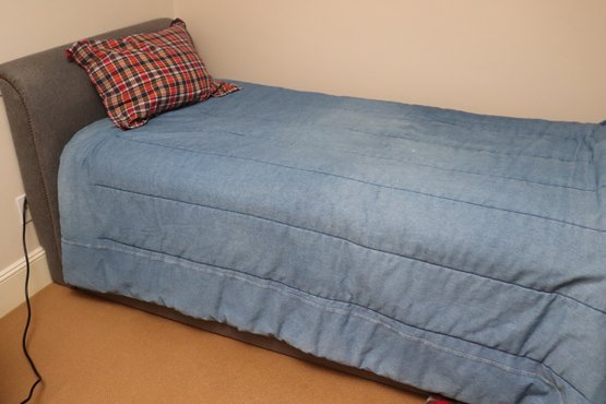 Twin Size Bed Frame With Mattress And Bedding