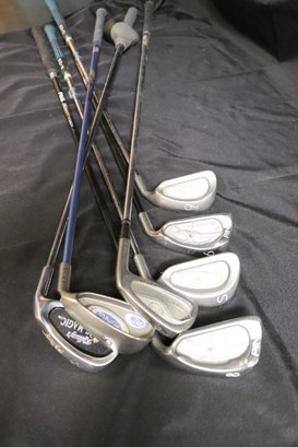 Assorted Irons Including King Cobra Norman 2, Kallassy Swing Magic 5 , Ping 5, Ping Eye 2 S, Ping 6, 8 And 9