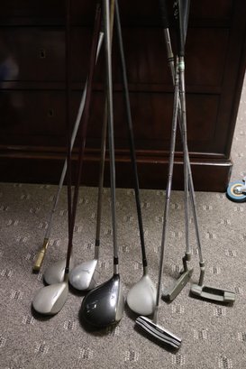 Assorted Golf Clubs As Pictured Vintage Ping Karsten Putters, Titleist 10.5 And More