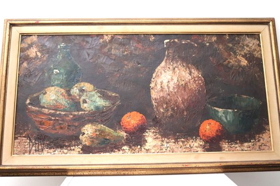 MCM Abstract Textured Still Life Painting Signed DUV, Dated 1962