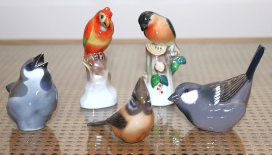 Collection Of Bird Miniature Figurines Includes Herend Hungary & Royal Copenhagen