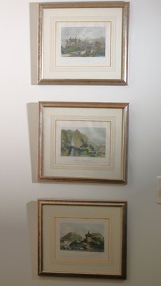 Lot Of 3 Antique Prints Featuring Landscapes Of Ancient China.