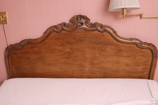 Louis XV Style Carved Wood Headboard And Beautyrest Tempur Pedic Queen Size Mattress.