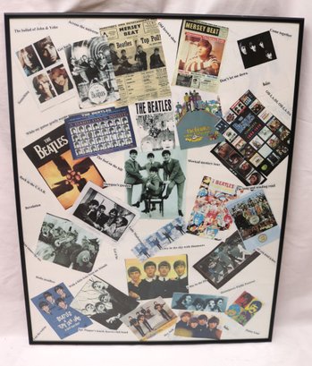 A Custom-made Framed Beatles Memorabilia Mixed Media  Composition.