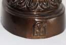 Solid Brass Sculpture Of Bali Princess With Embossed Marking, Carved Dragon Stamp & Wood Trinket Box
