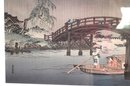 Japanese Woodblock Prints Of A Bridge Scene