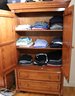 Bellini Furniture Maple Wood Armoire Cabinet With 3 Shelves & 2 Drawers