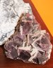 Large Pink Fluorite Mineral Includes Fossilized Leaves As Pictured