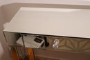 Mirrored Vanity Table With Beveled Edges And Crystal Drawer Pull