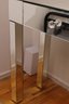 Mirrored Vanity Table With Beveled Edges And Crystal Drawer Pull
