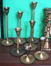 Collection Of Brass Includes Assorted Candlesticks & American Eagle Wall Mount